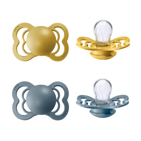 BIBS Supreme - 2 pack,  Size 1 (0-6m), Symmetrical - Silicone,