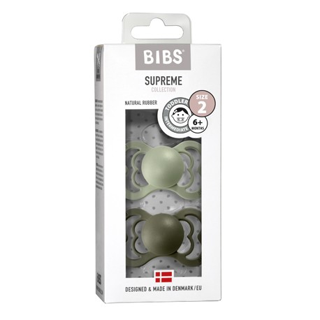 BIBS Supreme - 2 pack,  Size 2 (6+ m), Symmetrical - Latex,