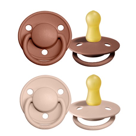 BIBS De Lux - 2 pack,  Size 1 (0-6m.), Round - Latex,
