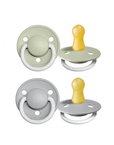BIBS De Lux - 2 pack,  Size 1 (0-6m.), Round - Latex,