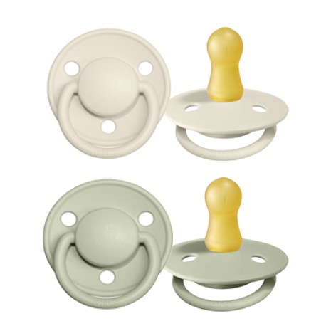 BIBS De Lux - 2 pack,  Size 1 (0-6m.), Round - Latex,