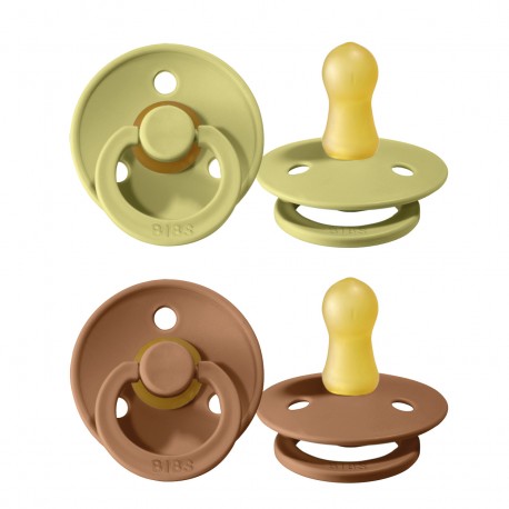 BIBS Colour - 2 pack,  Size 1 (0-6 m), Round - Latex