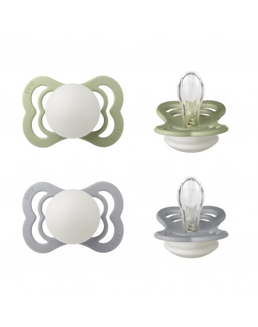 BIBS Supreme - 2 pack,  Size 1 (0-6m), Symmetrical - Silicone,