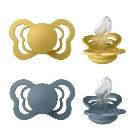 BIBS Couture - 2 pack,  Size 2 (6+ m), Orthodontic - Silicone,