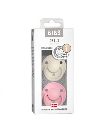 BIBS De Lux Night - 2 pack,  Size 1 (0-6m.), Round - Latex,