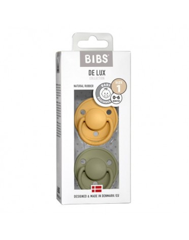 BIBS De Lux Night - 2 pack,  Size 1 (0-6m.), Round - Latex,