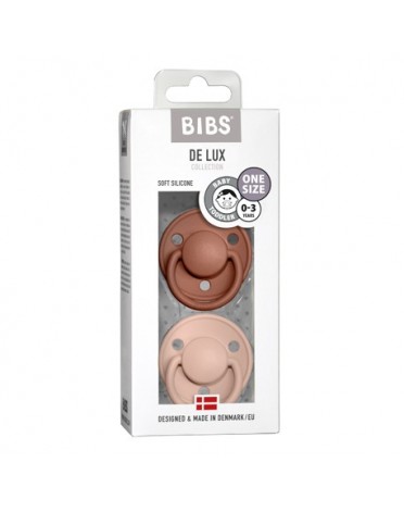 BIBS De Lux Night - 2 pack,  One size (0-36m.), Round - Silicone,