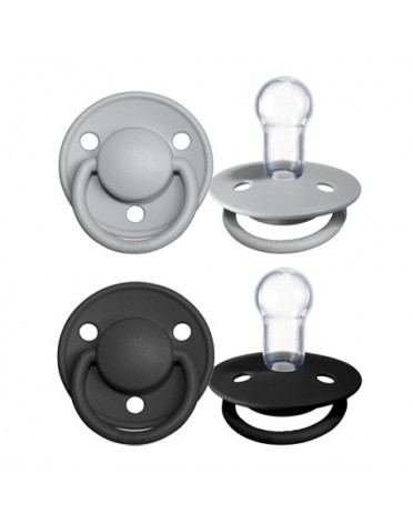 BIBS De Lux Night - 2 pack,  One size (0-36m.), Round - Silicone,