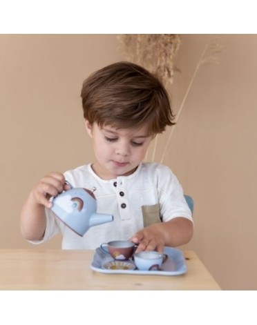 LITTLE DUTCH,  Tea set - 7 pieces, incl. small suitcase, Various colours