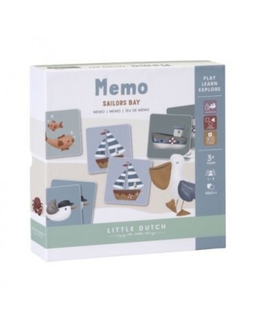 LITTLE DUTCH,  Memory game - Cardboard, Sailors Bay, Various colours