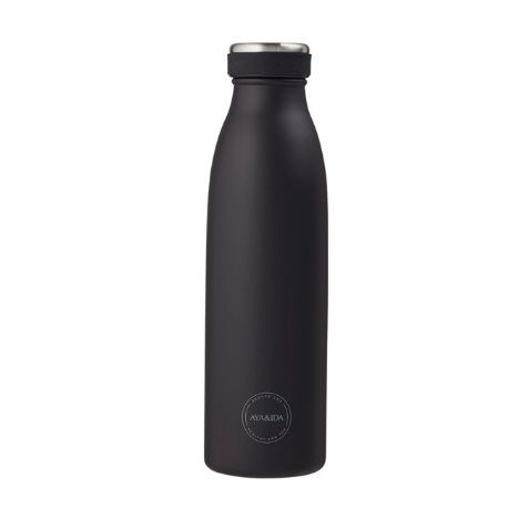Aya&Ida,  Drinking Bottle, Water Bottle with lid, 500 ml, Matte Black