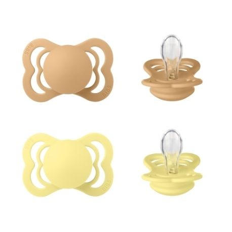 BIBS Supreme - 2 pack,  Size 1 (0-6m), Symmetrical - Silicone,