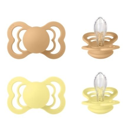 BIBS Supreme - 2 pack,  Size 2 (6+ m), Symmetrical - Silicone,