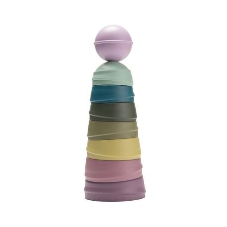 BIBS WOBBLY TOWER, Stacking tower, Pastel Rainbow BIBS WOBBLY TOWER, Stacking tower, Pastel Rainbow