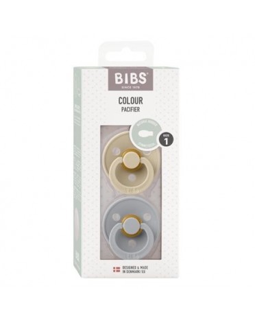 BIBS Colour 2-pack,  Size 1 (0-6 m), Symmetrical - Latex