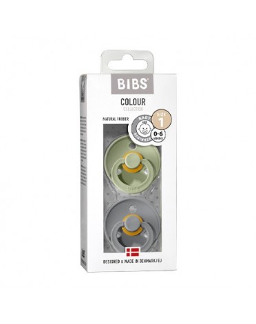 BIBS Colour - 2 pack,  Size 1 (0-6 m.), Round - Latex