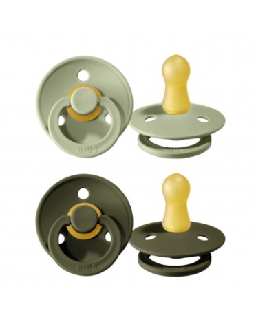 BIBS Colour - 2 pack,  Size 1 (0-6 m.), Round - Latex
