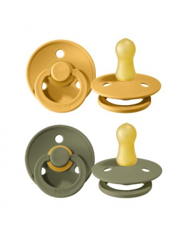 BIBS Colour - 2 pack,  Size 1 (0-6 m.), Round - Latex