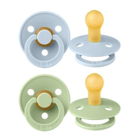 BIBS Colour - 2 pack,  Size 1 (0-6 m.), Round - Latex