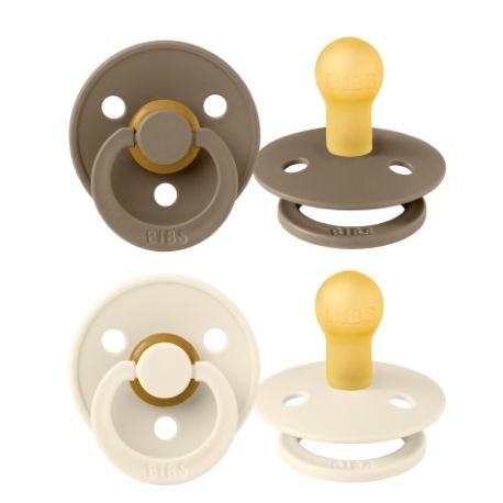 BIBS Colour - 2 pack,  Size 1 (0-6 m.), Round - Latex