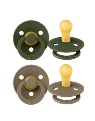 BIBS Colour - 2 pack,  Size 1 (0-6 m.), Round - Latex