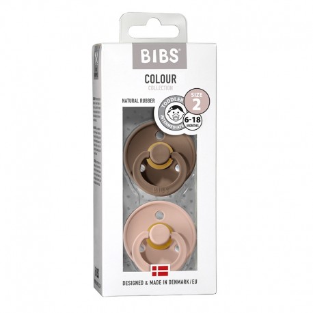BIBS Colour - 2 pack, Size 2 (6+ m.), Round - Latex