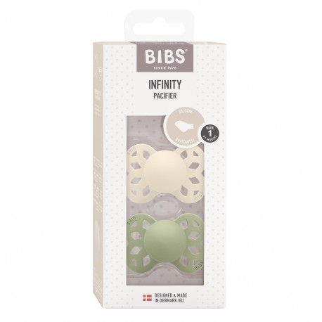 BIBS Infinity 2-pack, Size 1 (0-6 m), Anatomisk - Silikone
