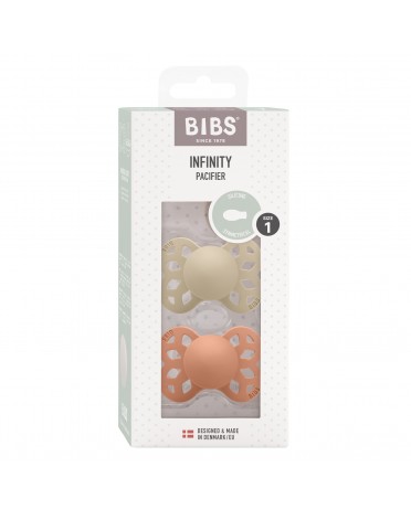 BIBS Infinity 2-pack,  Size 1 (0-6 m), Symmetrical - Silicone