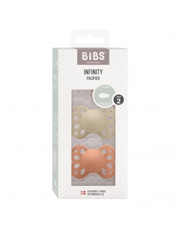 BIBS Infinity 2-pack, Size 2 (6+ m), Symmetrical - Silicone