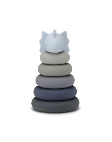 Konges Sløjd, Stacking tower, Mini Stacking,  Blue