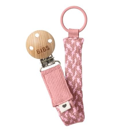 BIBS Paci Braid,  Dummy clip, Dusty Pink / Baby Pink