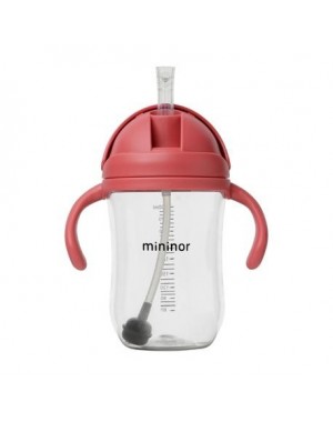 MININOR,  Bottle with straw - leak-proof, 330 ml, Rhubarb