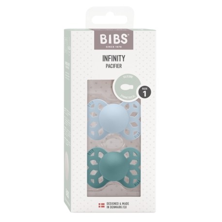 BIBS Infinity 2-pack,  Size 1 (0-6 m), Symmetrical - Silicone