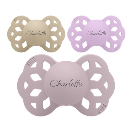 BIBS Infinity,  Size 1 (0-6 m), Anatomical - Silicone, Dummies with name