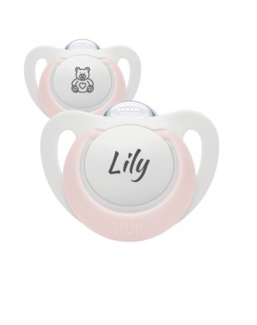 NUK Star,  Size 0 ( 0-2 months), Anatomical - Silicone, Pacifier with name