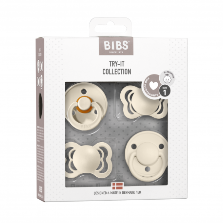 Bibs Try-it-collection, Size 1 (0-6m.), Vanilla