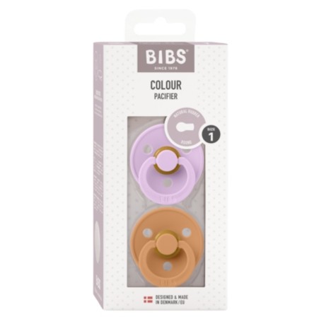 BIBS Colour - 2 pack,  Size 1 (0-6 m), Round - Latex