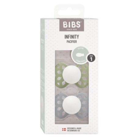 BIBS Infinity Night 2-pack,  Size 1 (0-6 m), Symmetrical - Silicone