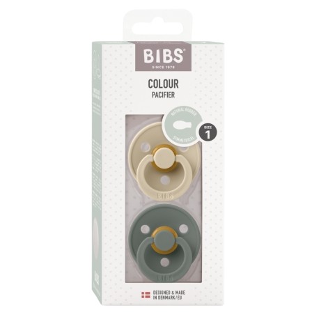 BIBS Colour 2-pack,  Size 1 (0-6 m), Symmetrical - Latex