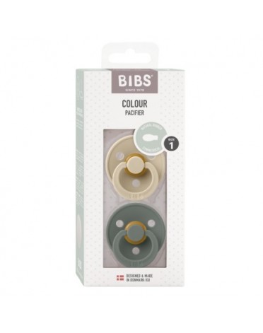 BIBS Colour 2-pack,  Size 1 (0-6 m), Symmetrical - Latex
