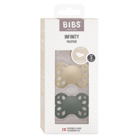 BIBS Infinity 2-pack, Size 2 (6+ m), Anatomisk - Silikone