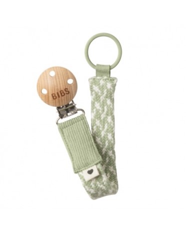 BIBS Paci Braid,  Dummy clip, Sage / Ivory,