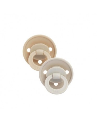 Elodie, Pacifier 3+ months, Latex, White Khaki, Round - Latex