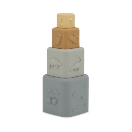 Konges Sløjd, Silicone Stacking tower, Quarry Blue Mix