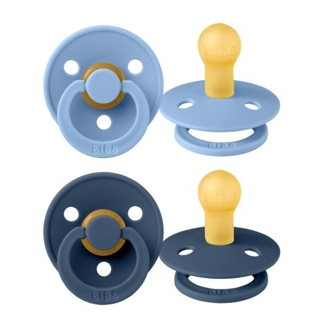 BIBS Colour - 2 pack,  Size 1 (0-6 m.), Round - Latex