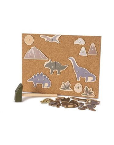 Konges Sløjd, Hammer Set with Cork Board, Dino