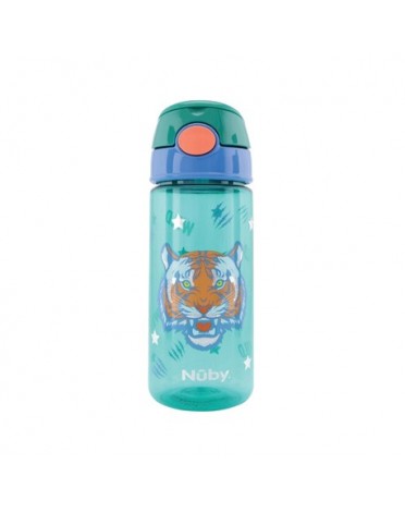Nüby, Glitter drinking bottle with straw, 3 years, Green