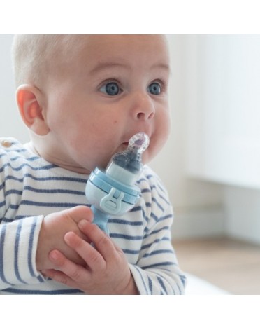 Nüby, Silicone nipple for feeding, 6 months, Blue