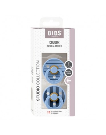 BIBS Studio Line - 2 pack,  Size 1 (0-6 m), Round - Latex
