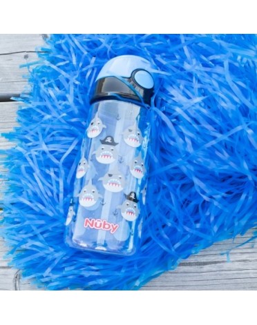 Nüby, Drinking Bottle with Push Button, Blue